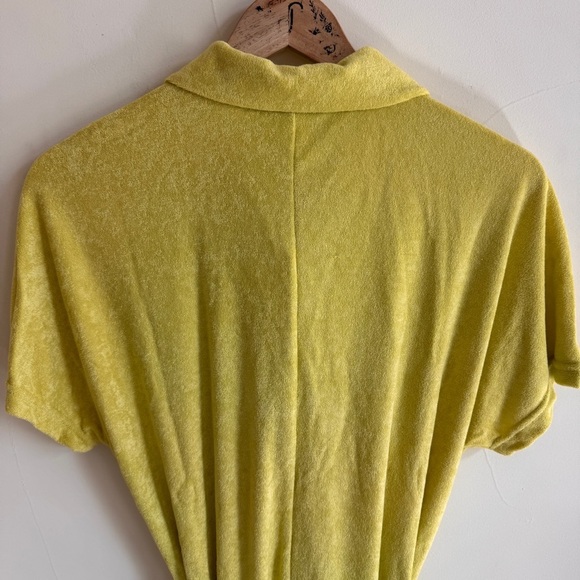Andie Swim Yellow Short Sleeve Collar Button Up Shorts Romper Womens Size S - Picture 7 of 16